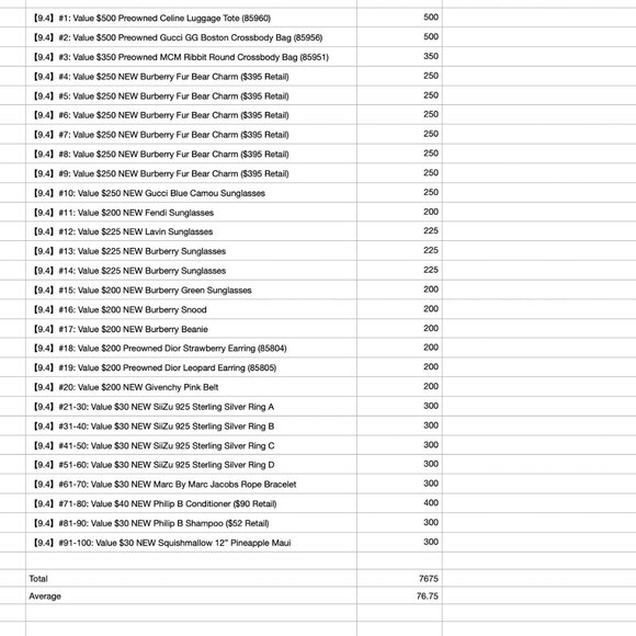 READ BEFORE BIDDING - Mystery Box Game 9/4 [F:$30; C:$500; Avg: $76.75] - Picture 4 of 6